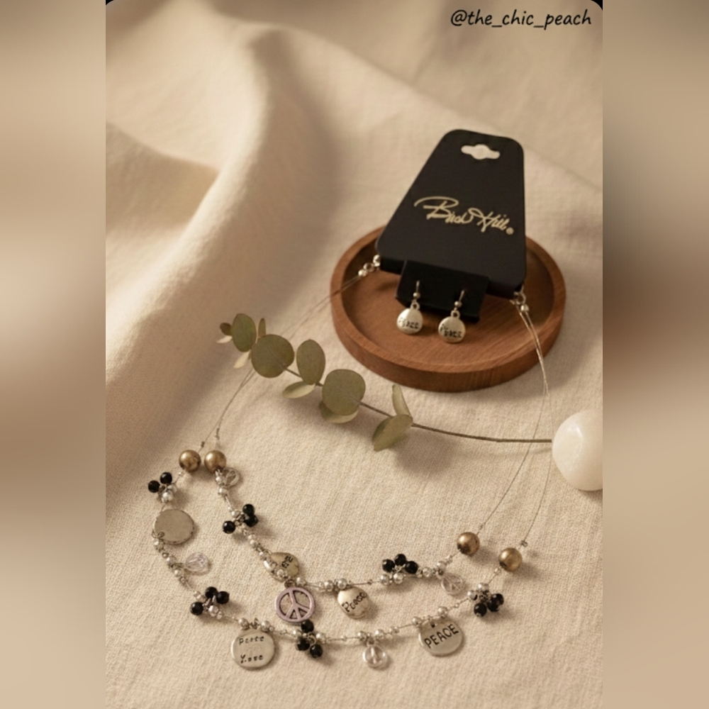 ✨💎 Buck Hill Layered Necklace & Earrings Set – All Metal 💎✨